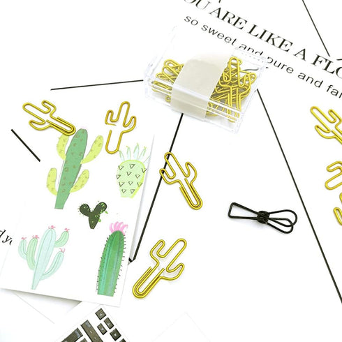 Binder Paper Clip 30 Cute Cactus Paper Clip Creative Decoration JruiZhp Stationery Paper Clip Paper Clip and Binder for Home, School and Office (B...