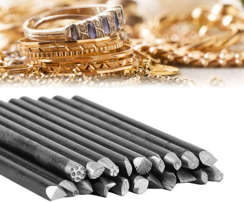 Metal Jewelry Anvil Chisel, Anvil Chisel Equipment Kit for Jewelry High Hardness Steel Punches Set Professional Jewelry Punch Stamp Mold for Jewel...