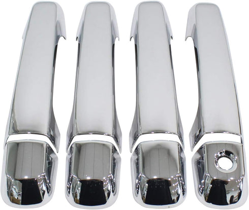 NewYall Chrome Exterior Door Handle Covers for Toyota 4Runner 2010-2021 No Smart Key Holes Outer Outside Front Rear Left Driver and Right Passenge...