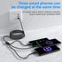 Multi 3 in 1 USB Long iPhone Charging Cable, 3M/10Ft Nylon Braided Universal Phone Charger Cord USB C/Micro USB/Lightning Connector Adapter for An...