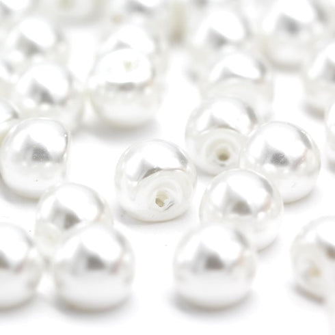 10mm Round White Pearl Buttons for Sewing, Shirts, Skirts, Wedding Dresses, Handmade Decorations, DIY Crafts (50pcs 10mm(0.394inch))...