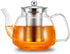 42oz/1250ml Glass Tea Kettle?Glass Teapot with Removable Stainless Steel Infuser, for Blooming and Loose Leaf Tea, Stovetop & Microwave Safe Tea P...