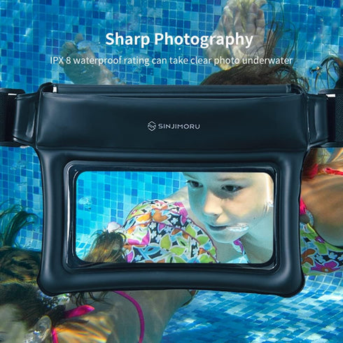 Sinjimoru Clear Waterproof Fanny Pack Dry Bag, Adjustable Strap Floating Crossbody Waist Belt Bag for Swimming Paddling Snorkeling, Lockable Trave...