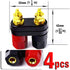 CESS Dual Binding Post, 4mm Banana Socket, 2 Way Gold-Plated Speaker Binding Posts, Power Amplifier Connector, 4 Pack...