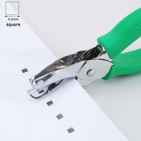 Handheld Square Hole Punch, 1/6 Inch Hole Size, Craft Paper Puncher, Single Pack, Ideal for DIY Projects and Office Use...