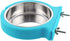 Crate Dog Bowl Removable Stainless Steel Water Food Feeder Bowls Cage Coop Cup for Cat Puppy Bird Pets (Large, Blue with Corrugated Clip)...