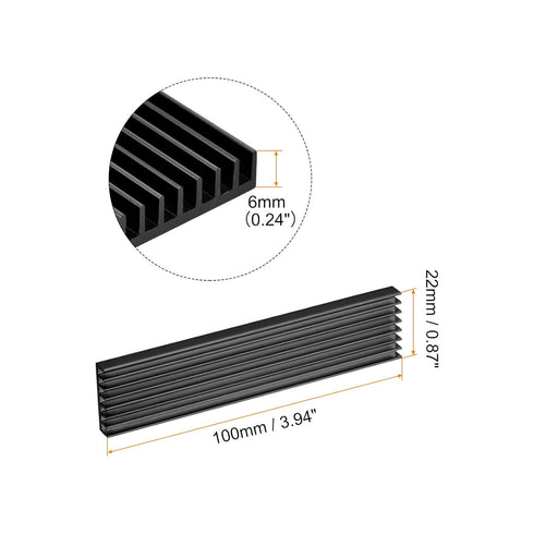 MECCANIXITY 2 Pack M.2 22110 Nvme SSD Heatsink Cooler with Thermal Pad Alloy Aluminum Heat Sink Cooling Sink for PC, 100x22x6mm, Black...