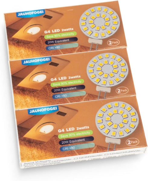 G4 LED Bulb Warm White 3000K 2W - 20 Watt Halogen JC Bulb Replacement G4 Bi Pin Bulb - LED Appliance Bulb Range Hood 20W 12V G4 Base T3 - 12 Volt ...
