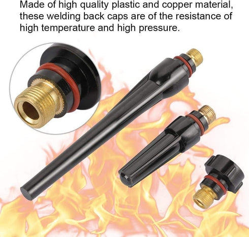Tig Welding Back Caps,17 Back Cap Tig,15Pcs 57Y02(Long) 57Y03(Medium) 57Y04(Short) Back Caps for TIg Welding Torch WP-17/18/26...