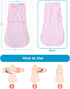 Swaddle Sack for Baby Babies 3-Ways Adjustable Swaddling Sleeping Bag Cotton Wearable Blanket for Newborn Boys and Girls (Pink, 6-12 Months)...