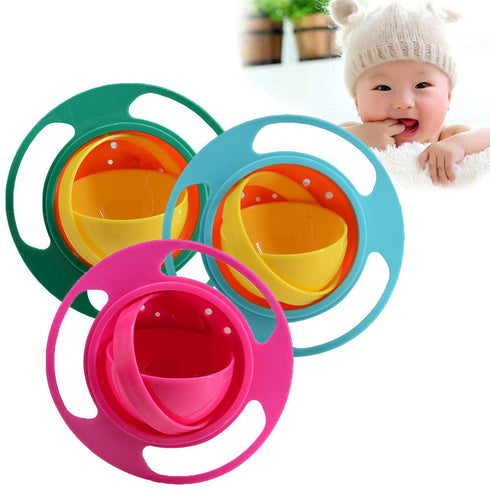 ZTL Gyro Bowl 360 Dgree Rotation Spill Resistant Gyroscopic Bowl with Lid...