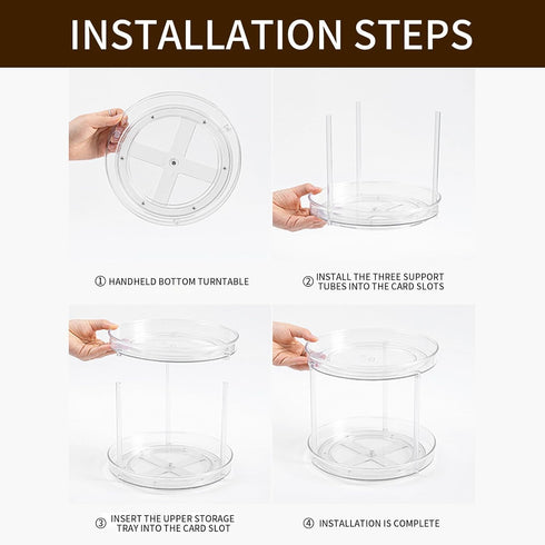 Rotating Makeup Organizer 2 Tier,High-Capacity Skincare Organizers,Bathroom Counter Organizer-2 Layer Large Clear...