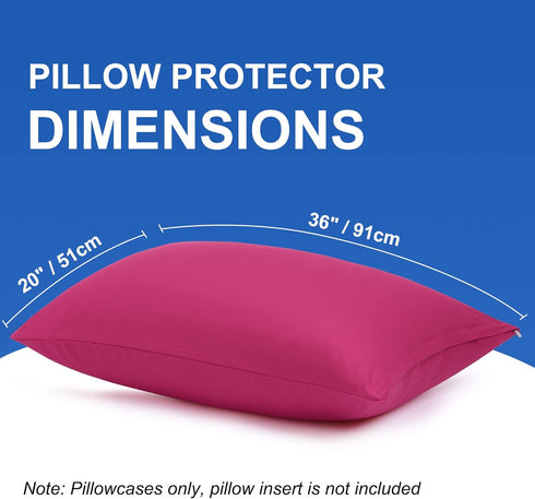 uxcell Pillowcases Weave from 100% Egyptian Cotton, Breathable Soft Pillow Cases with Zipper Closure, 2 Pcs Fuchsia Pillow Covers King Size - 20"x...
