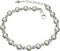 Sterling Silver Ankle Bracelet, Crystal Simulated Pearls 9"+1" Extender...