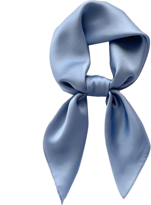 MEISEE 100% Pure Mulberry Silk Scarf 26"x26"(in) Square Scarf Head Scarf Neck scarf Headscarf for Women with Gift Packed-Mist Blue...