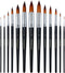 Transon 13pcs Round Paint Brush Set Synthetic Bristle Complete Round Brush Set for Watercolor Acrylic Gouache Ink Tempera...