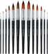 Transon 13pcs Round Paint Brush Set Synthetic Bristle Complete Round Brush Set for Watercolor Acrylic Gouache Ink Tempera...