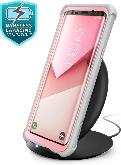 i-Blason Case for Galaxy S9 2018 Release, Ares Full-body Rugged Clear Bumper Case with Built-in Screen Protector (Pink)...