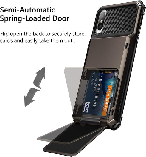 Vofolen Case for iPhone Xs Case iPhone X Wallet ID Slot Credit Card Holder Scratch Resistant Dual Layer Protective Bumper Rugged TPU Rubber Armor ...