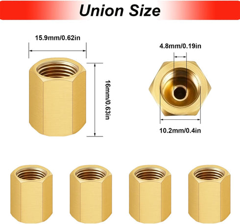 Tnisesm 12Pcs 7/16"-24 Threads Brake Line Fittings Assortment For 1/4" Brake Line Tube(4 Unions, 8 Nuts)...
