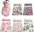 Infant Floral Swaddle Wrap with Headbands Hats Value Set Newborn Receiving Blanket Photography Props 35X35inch (Gray-2)...