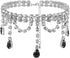 Navoky Rhinestone Choker Black Big Crystal Necklace Silver Neck Chain Tassel Party Jewelry for Women(A)...