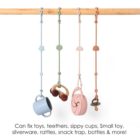 Toy Straps for Baby Toy Safety Straps Silicone High Chair Toys Straps Toddler Bottle Straps for Strollers, High Chair, Cribs, Car Seat, Stroller A...