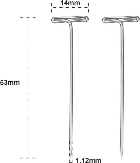 Mudder 100 Pack Wig T-Pins 2 Inch with Plastic Box, Silver...