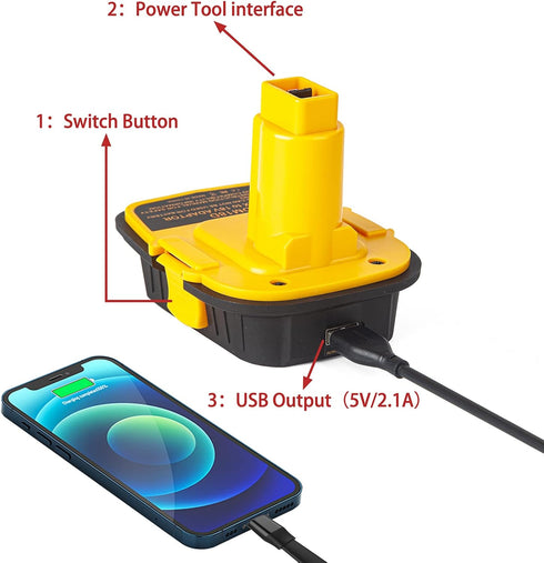 DM18D Converter for DeWalt 18v to 20v Battery Adapter,for Milwaukee M18 18v Batteries Adapter, Convert to DC9096,fit for DeWalt 18v XRP Ni-Cad Cor...