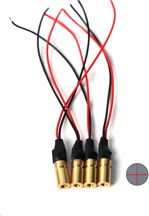 650nm red light laser module industrial laser module adjustable focal length(6mm-cross-4packs)...