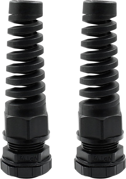 2 Pcs NPT 1/2" Cable Glands with Strain Relief, IP68 Waterproof Cable Gland with Adjustable Locknut for 6-12mm Dia Wire...