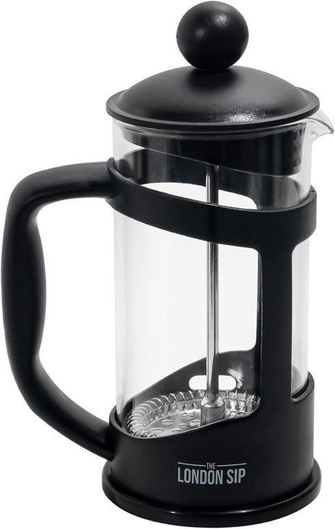 French Press Immersion Brewer Coffee Maker with Stainless Steel Filter System, 12oz, Black...