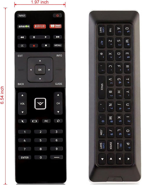 XRT500 QWERTY Keyboard w Backlit Remote Replacement for VIZIO Smart TV M70-C3 M70C3 M75-C1 M75C1 M80-C3 M80C3 M322I-B1 M322IB1 M422I-B1 M422IB1 M4...