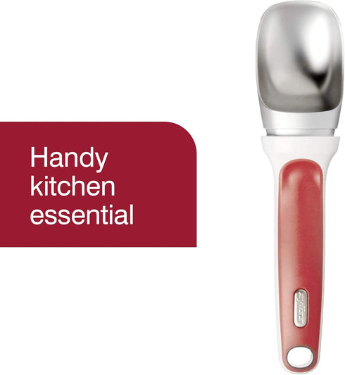 Zyliss Right Scoop Ice Cream Scoop - Ergonomic, Dishwasher-Safe Ice Cream Scooper Perfect for Gelato, Sorbet, Frozen Yogurt & More - Red...