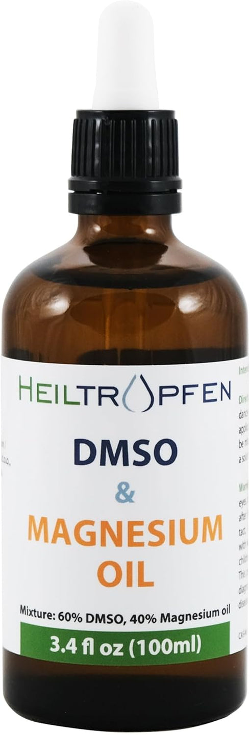 DMSO & Magnesium Oil Mixture by Dr. Hartmut Fischer (3.4 Oz), Pharmaceutical Grade Ingredients, High Purity, Low Odor, Heiltropfen®...