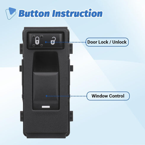 Window Switch Control Passenger Side Compatible with 2006-2017 Chrysler 200/300/Aspen/Cirrus/Sebring, Dodge Avenger/Caliber/Charger/Dakota/Durango...