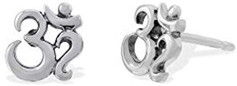 Boma Jewelry Sterling Silver Om Spiritual Symbol Stud Earrings...