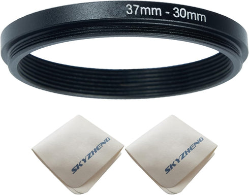 37mm lens to 30mm Camera Lens Adapter 37mm to 30mm Step Down Ring Adapter Ring for all brands of UV ND CPL, with premium lens wiping cloth 2 pack ...