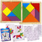 3 Bees & Me 2 Wooden Tangram Shapes Puzzle Toys with 52 Pattern Cards for Kids and Adults - Montessori Wood Toy, STEM Shape Puzzles Manipulatives ...
