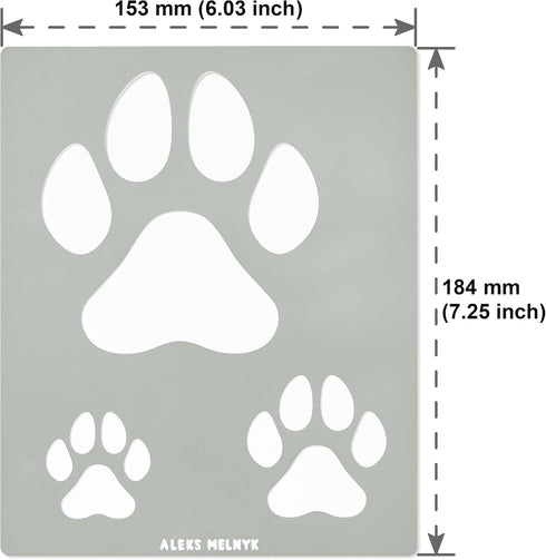 Aleks Melnyk No.61 Metal Stencils Paw Print for Painting on Wood, Tiger Print Stencil, Dog Paw, Puppy Paw, Small Cat Paw, Dog Footprint Stencil, P...