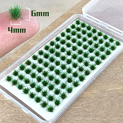208 Pcs Static Grass Model Grass Tufts Railway Artificial Grass Miniature Grass Tuft Terrain Kit for DIY Model Railway Fairy Garden Diorama Scener...