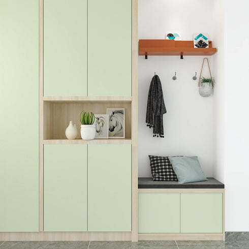 CRE8TIVE Sage Green Wallpaper Stick and Peel 12"x80" Self Adhesive Matte Light Green Contact Paper for Countertops Waterproof Solid Color Green Re...