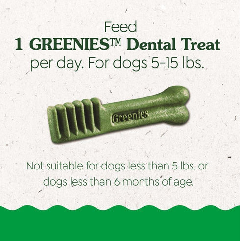 Greenies Puppy Teenie Size Natural Dental Dog Treats, 6 oz. Pack (22 Treats)...