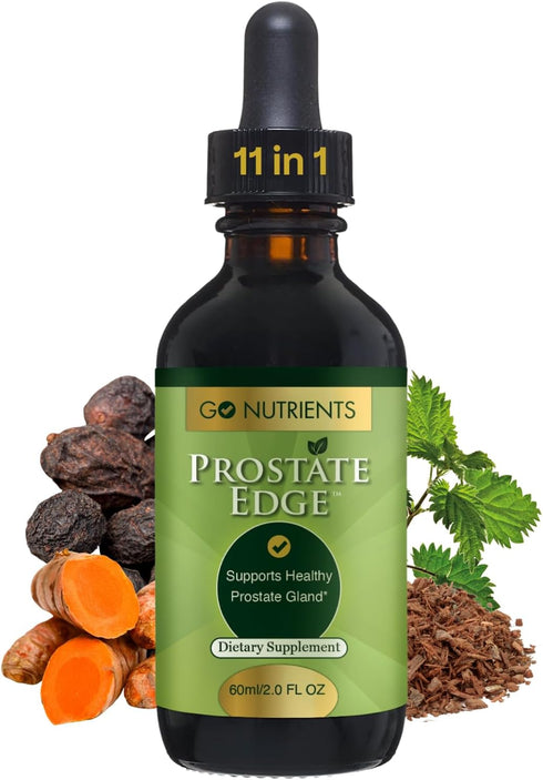 Go Nutrients Prostate Edge - Saw Palmetto & Pygeum Extract Supplement for Men’s Prostate Health & Relief - Organic Liquid Drops to Support Urinary...