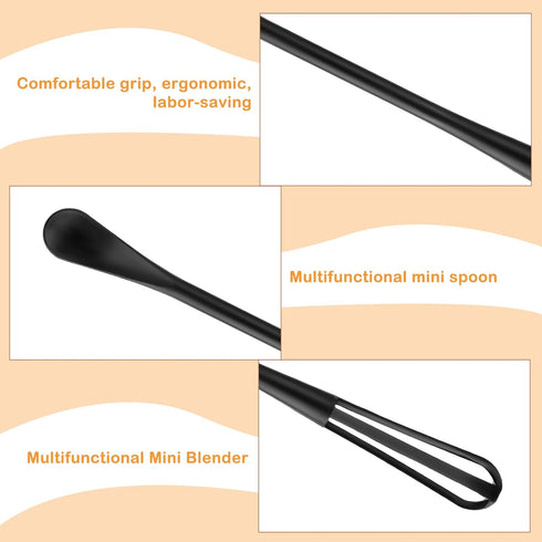 4Pcs Multifunctional Mini Whisk, Egg Whisk Small Whisks for Cooking Tiny Whisk for Whisking, Beating, Blending Ingredients, Mixing Sauces...