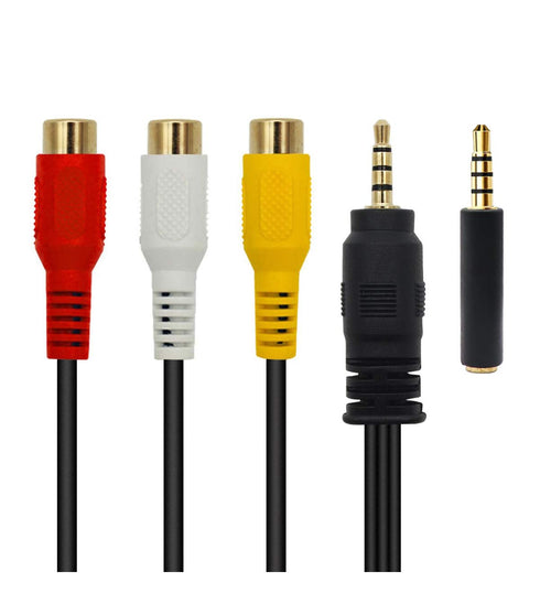 3.5mm to RCA Audio Extension Cable,Gold Plated 3.5mm Male to 3RCA Female Stereo Audio Cable for Smartphones,MP3, Tablets,Speakers,Home Theater - 3...