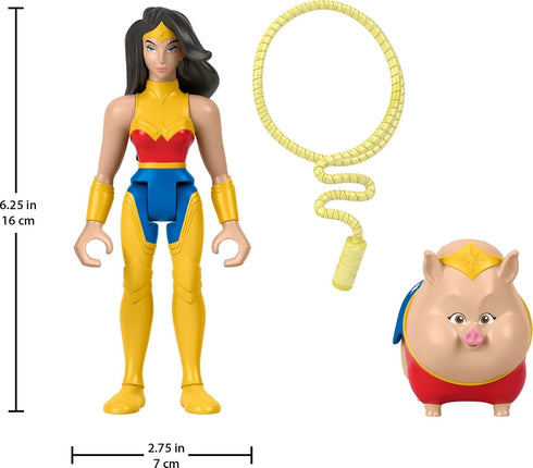 Fisher-Price DC League of Super-Pets Preschool Toys Wonder Woman & PB Poseable Figure & Accessory Set for Kids Ages 3+ Years...