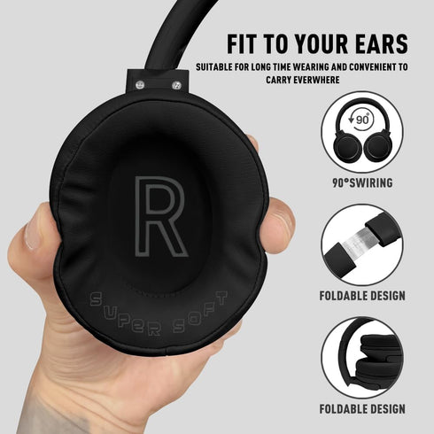 Bluetooth Headphones Over Ear 68H Playtime 6 EQ Wireless Headset with Microphone HiFi Stereo Foldable Lightweight Deep Bass for Travel Home Office...