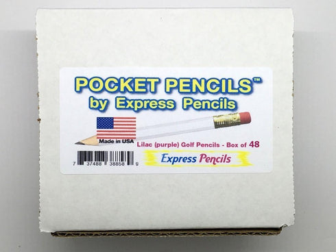 Half Pencils with Eraser - Golf, Classroom, Pew, Short, Mini - Hexagon, Sharpened, Non Toxic, 2 Pencil, Color - Lilac (Box of 48) Purple Golf Pock...