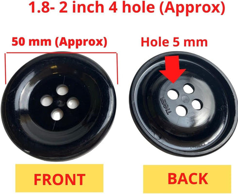 2 inch Round Button for Crafts, Large Button 4 Hole Mixed Color for Sewing Garment Clothing Dress Pants Skirt Hat Accessories Scrapbooking DIY 20 ...